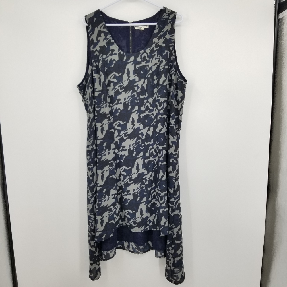 Standards and Practices Plus‎ Size Ace Woven Chiffon Camo Print Tank Dress 1X